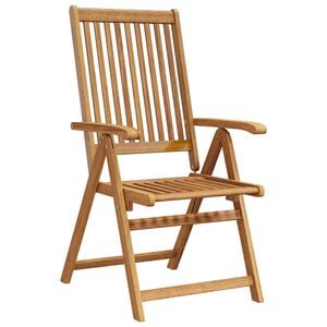 vidaXL Opklapbare stoelen, 2 stuks, massief acaciahout, bruin.
