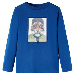 vidaXL Kindershirt met lange mouwen 128 donkerblauw