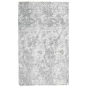 vidaXL Hoogpolig vloerkleed NAVARRA 60x100 cm polyester zilvergrijs