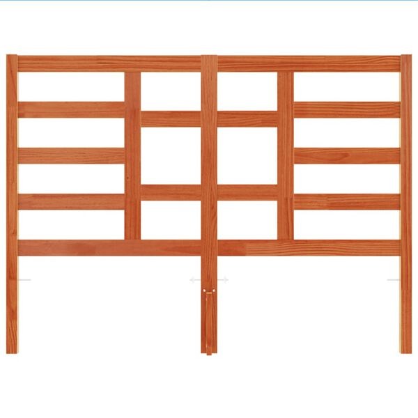 vidaXL Hoofdbord 135 cm massief grenenhout wasbruin