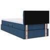 vidaXL Opbergbed met LED met matras met LED Blauw 90 x 200 cm Stof