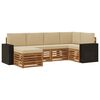vidaXL Hoekbank Set met kussen 6 pcs Natuurlijk en Beige