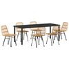 vidaXL Tuin eettafelset 7 pcs Bruin Gepoedercoat staal