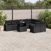 vidaXL 10-delige Loungeset met kussens poly rattan zwart