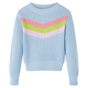 Kindertrui gebreid 104 blauw
