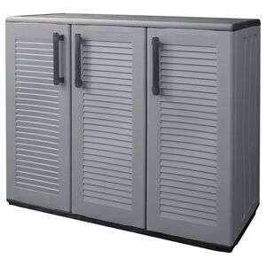 vidaXL Tuinkast 102x37x84 cm polypropeen grijs en zwart