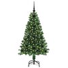 vidaXL Kunstkerstboom Groen 120 cm PVC en Staal en Kunststof