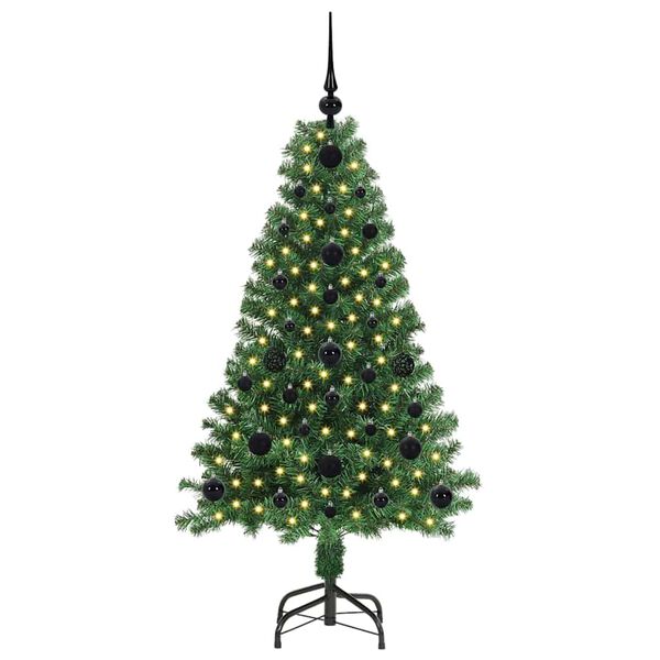 vidaXL Kunstkerstboom Groen 120 cm PVC en Staal en Kunststof