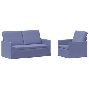 vidaXL Bankstel 2 pcs Jeans Blauw Stof