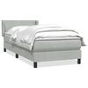 vidaXL Boxspring met matras fluweel lichtgrijs 90x220 cm