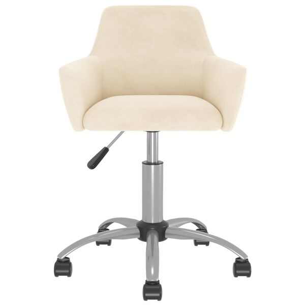 vidaXL Eetkamerstoel draaibaar fluweel cr&egrave;mekleurig