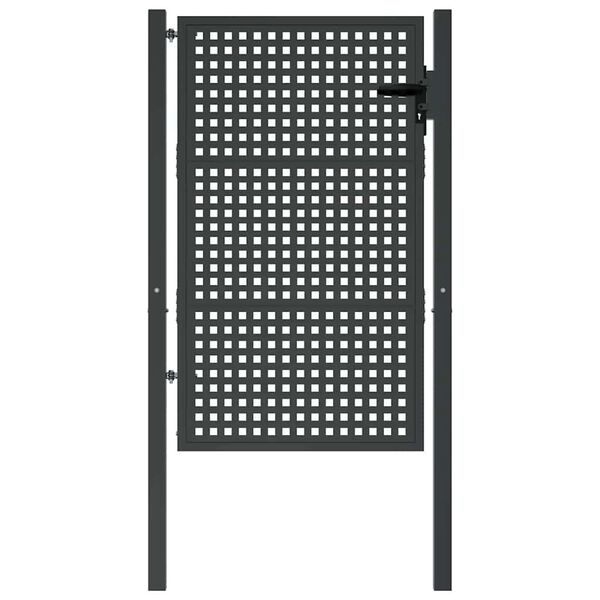 vidaXL Tuinpoort Antraciet 100x150 cm Staal