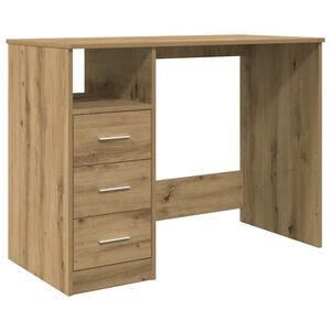 vidaXL Bureau 102x50x76 cm bewerkt hout artisanaal eikenkleur