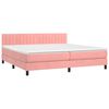 vidaXL Boxspring met matras en LED fluweel roze 200x200 cm
