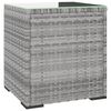 vidaXL Bijzettafel 40x37x40,5 cm poly rattan en gehard glas grijs