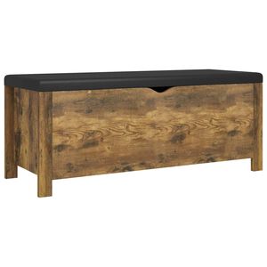 vidaXL Opbergbox met kussen 105x40x45 cm bewerkt hout gerookt eiken