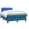 vidaXL Boxspring met matras en LED fluweel donkerblauw 120x210 cm