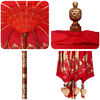 vidaXL Balinese parasol met basis Rood 185 x 185 x 260 cm