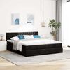 vidaXL Ottoman bed met matrassen en LED's 200x200cm stof zwart