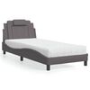 vidaXL Bed "Viana" met matras kunstleer grijs 80x200 cm