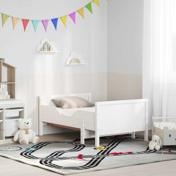 vidaXL Bedframe met matras Wit 80 x 200 cm Massief grenenhout