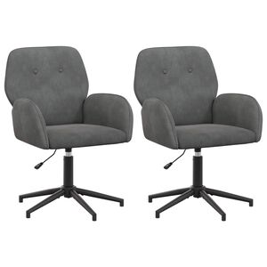 vidaXL Draaiende Bureaustoelen 2 st fluweel 54 x 55 x 90 cm