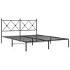 vidaXL Bedframe met hoofdbord metaal zwart 160x200 cm