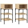 vidaXL Nachtkastjes 2 st 35x34,5x70 cm sonoma eikenkleurig