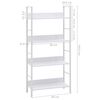 vidaXL Boekenkast met 4 schappen 60x27,6x124,5 cm bewerkt hout wit