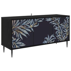 vidaXL Tv-meubel DOKKUM 102 x 33 x 51 cm Zwart eiken Bewerkt hout