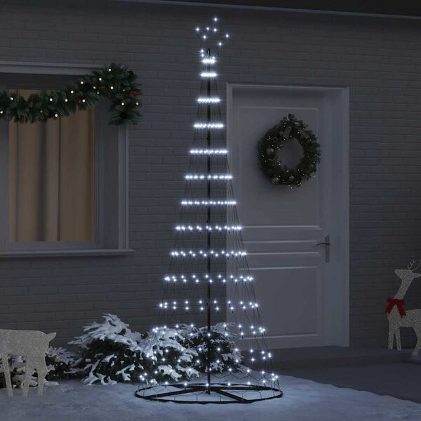 vidaXL LED Kerstboom met 295 LED met standaard Koudwit 250 cm Metaal