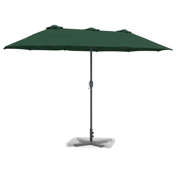 vidaXL Tuinparasol Groen 370 x 197 x 239 cm Poedergecoat staal