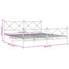 vidaXL Bedframe met hoofd- en voeteneinde metaal wit 193x203 cm