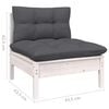 vidaXL 11-delige Loungeset met kussens massief grenenhout wit