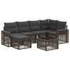 vidaXL Tuinbankenset 7 pcs Grijs en Donkergrijs poly rattan
