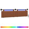 vidaXL Hangend hoofdbord Met LED-verlichting Bruin Antiek PU