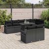 vidaXL Tuin Sofa Set met kussen 9 pcs Zwart poly rattan