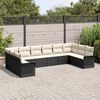 vidaXL Tuin Sofa Set met kussen 10 pcs Zwart poly rattan