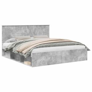 vidaXL Bedframe met hoofdeinde Beton 180 x 200 cm Massief grenenhout