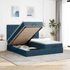 vidaXL Ottoman bed met matrassen en LED's 180x200cm fluweel
