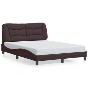 vidaXL Bedframe zonder matras "Hvar" stof donkerbruin 140x200 cm