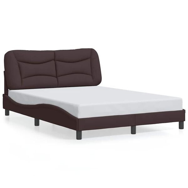 vidaXL Bedframe zonder matras "Hvar" stof donkerbruin 140x200 cm