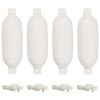 vidaXL Bootstootkussens 4 st &Oslash; 16x58 cm PVC wit