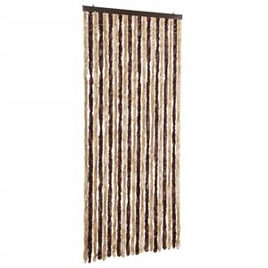 vidaXL Vliegengordijn 90x220 cm chenille beige en lichtbruin