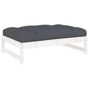 vidaXL Tuinvoetenbank 120x80 cm massief grenenhout wit