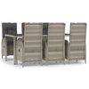 vidaXL 7-delige Tuinset met kussens poly rattan grijs