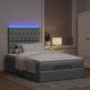 vidaXL Ottoman bed met matras en LED's 120x190 cm stof lichtgrijs