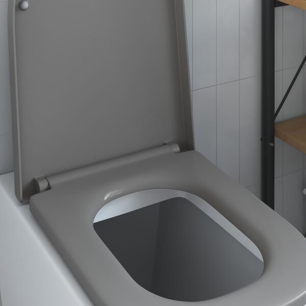 vidaXL Toiletzitting Grijs 44,5 x 35 x 3,6 cm Duroplast
