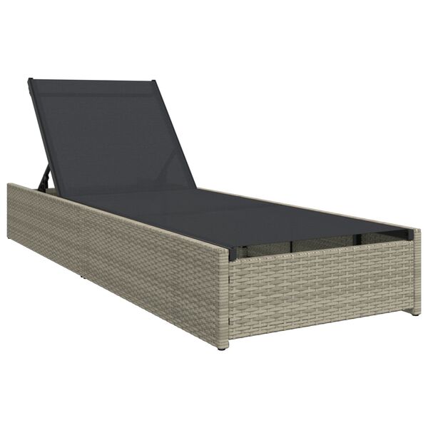 vidaXL Ligstoel met kussen 1-persoon Beige 60 x 200 x 27cm poly rattan