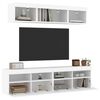 vidaXL 5-delige Tv-wandmeubelset met LED-verlichting bewerkt hout wit